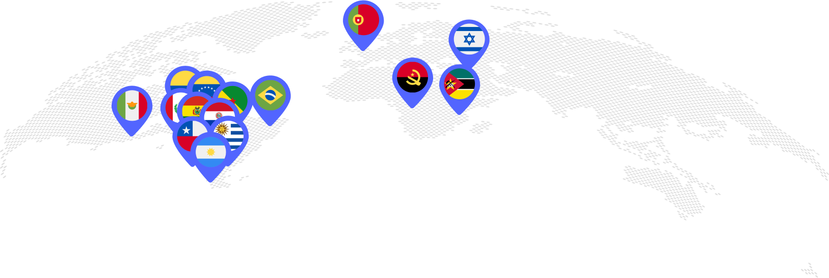 Mapa Mundial - Pmovel presente em diversos países com geolocalização em tempo real